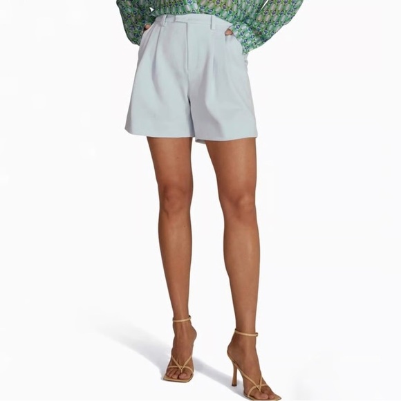 New Favorite Daughter The Agnes Short Pleat Front Pastel Blue High Rise Sz 14 - Picture 1 of 15